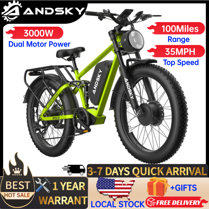Outdoor Hunting Electric Bike - ANDSKY Apex50 AWD Electric Bike 3000W