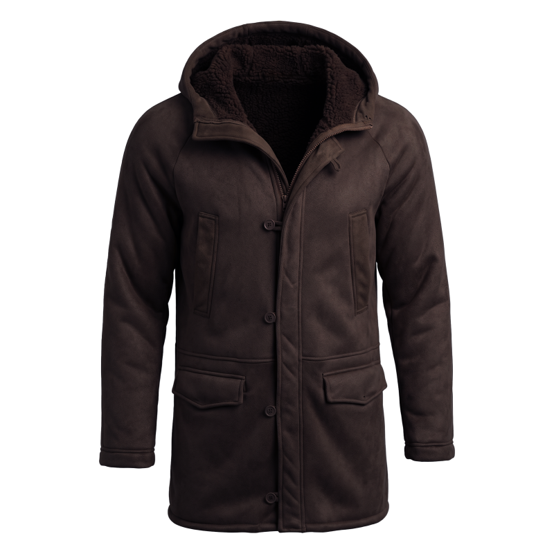 New Men's Faux Fur Lined Hoode - Outdoor Hunting Coat incelemesi ve fiyatı