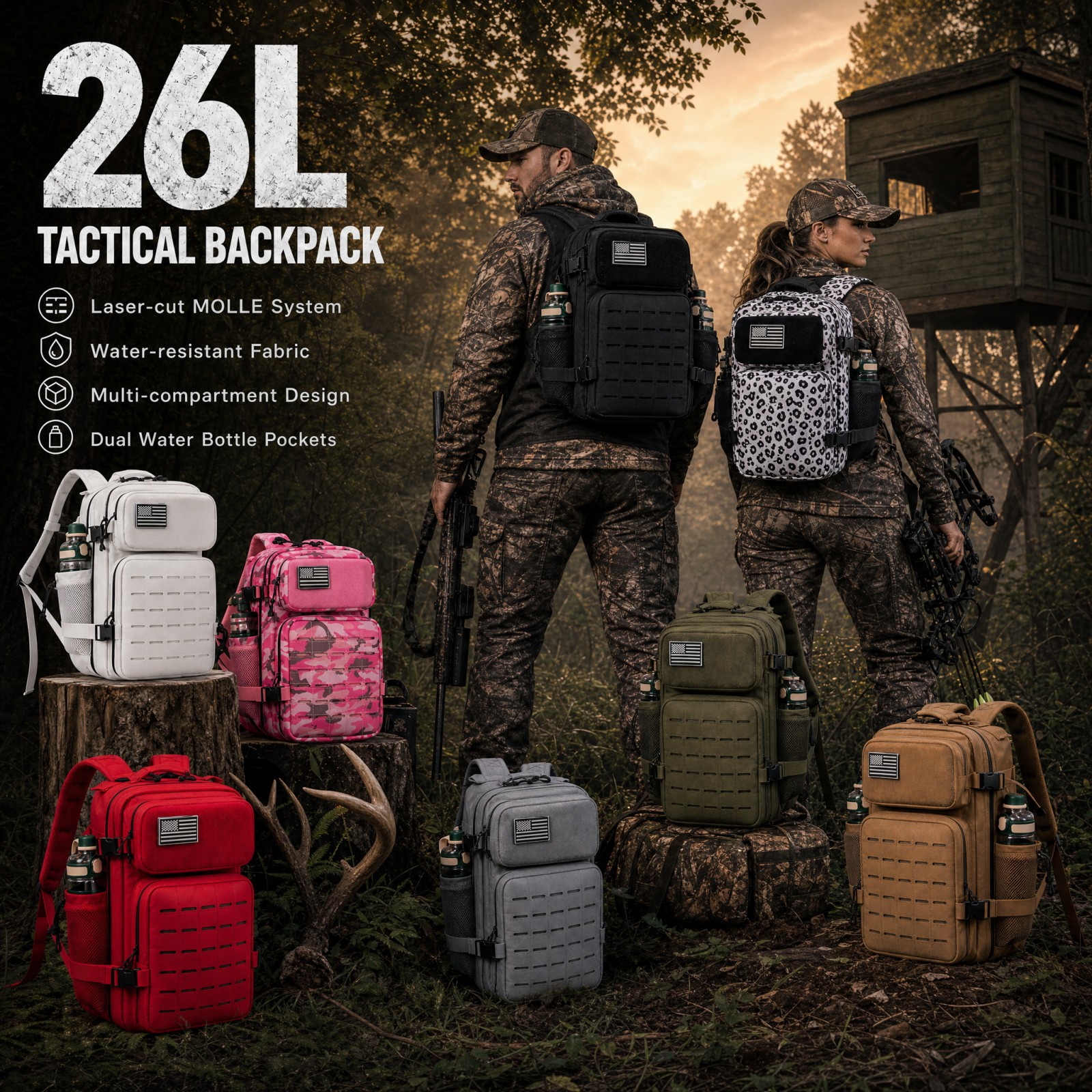 26L Tactical Hunting Backpack  - Outdoor Hunting Backpack incelemesi ve fiyatı