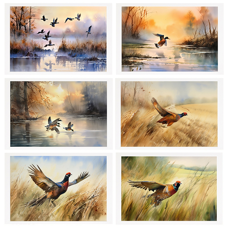Watercolor Hunting Illustratio - Outdoor Hunting Pictures incelemesi ve fiyatı