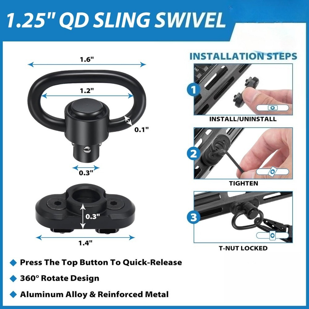 Tactical 2 Point Rifle Sling Q - Rifle Sling Swivel incelemesi ve fiyatı
