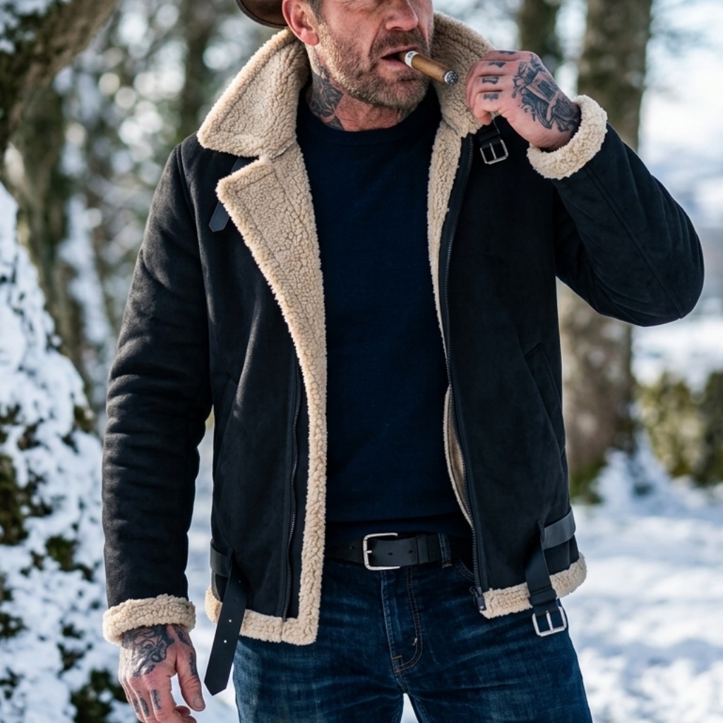 Men Winter Faux Suede Jacket F - Outdoor Hunting Coat incelemesi ve fiyatı