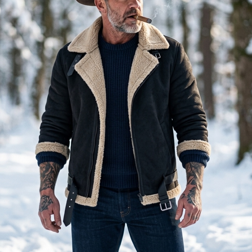 Men Winter Faux Suede Jacket F - Outdoor Hunting Coat incelemesi ve fiyatı