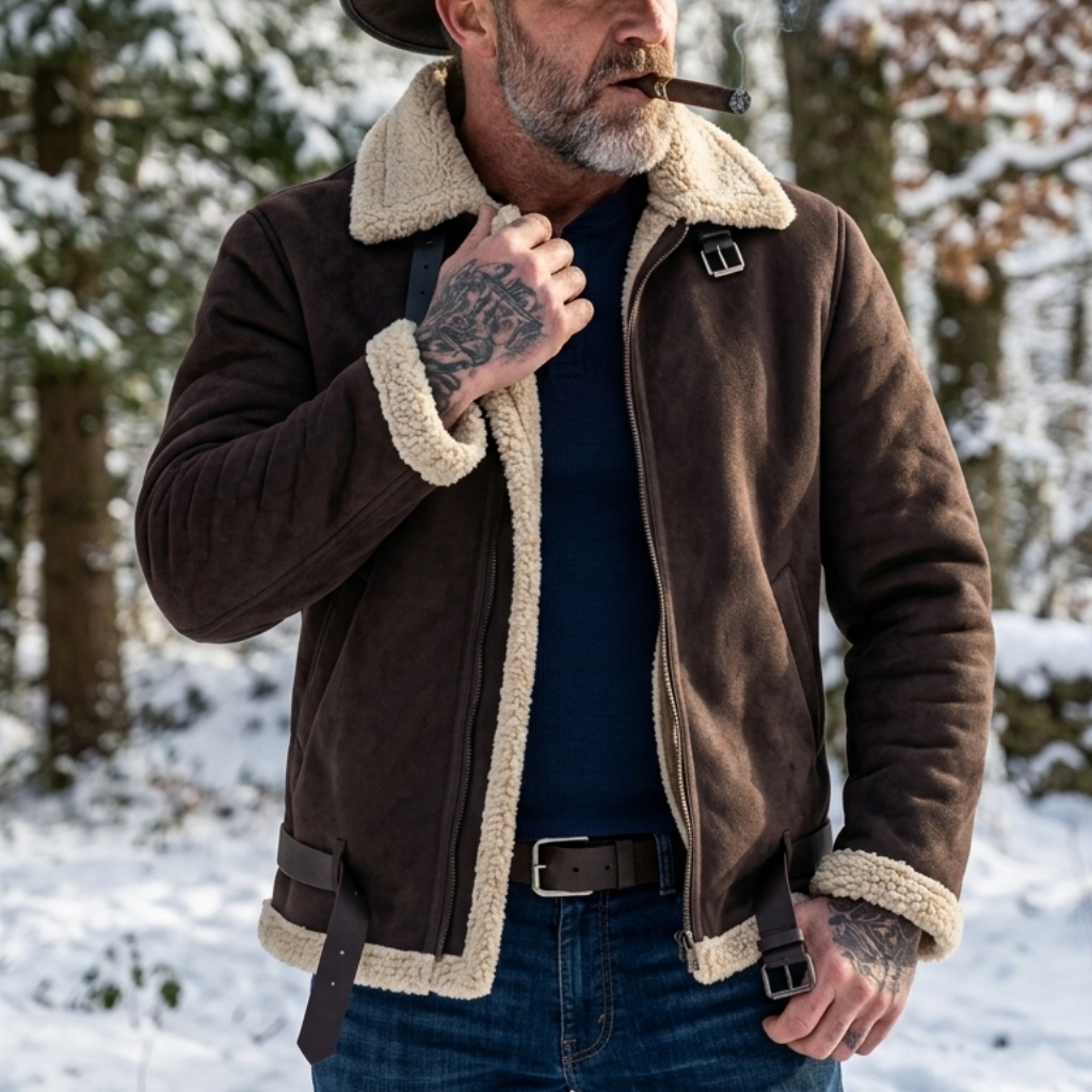 Men Winter Faux Suede Jacket F - Outdoor Hunting Coat incelemesi ve fiyatı